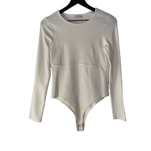 ReoRia Long Sleeve Bodysuit Cream size Large